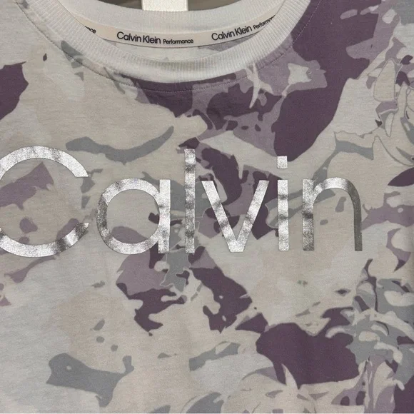 Calvin Klein Performance Lavender Camo Women's Tee - Picture 2 of 5